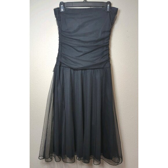 Vintage Womens Dress Small Y2K Strapless Mesh Romantic Gothic Witchy Punk Emo - Picture 3 of 15